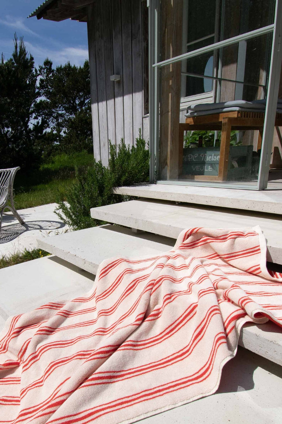 Retro Stripe håndklæde - Orange/Cream